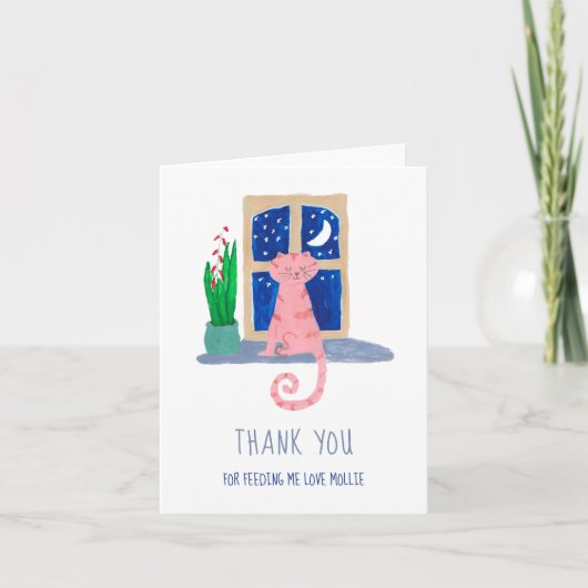 Cute Cat Hartelijk dank voor het voer Bedankkaart (Voorkant)