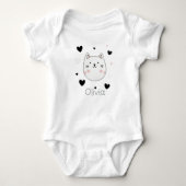 Cute Cat Heart Baby Body Romper (Voorkant)