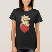 Cute Cat Heart Valentine  Valentine´s Day T-shirt (Voorkant)