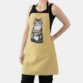 Cute Cat Holding Coffee Schort (Insitu)