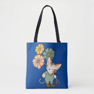 Cute Cat houdbloemen Tote Bag