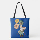 Cute Cat houdbloemen Tote Bag (Achterkant)