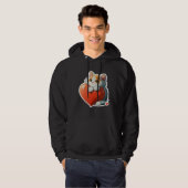 Cute Cat Hugging Red Heart for Kitten  and Cats ow Hoodie (Voorkant volledig)