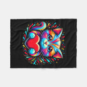 Cute Cat Hugging Valentine Heart Kitty Love Cat Ki Fleece Deken (Voorkant (Horizontaal))