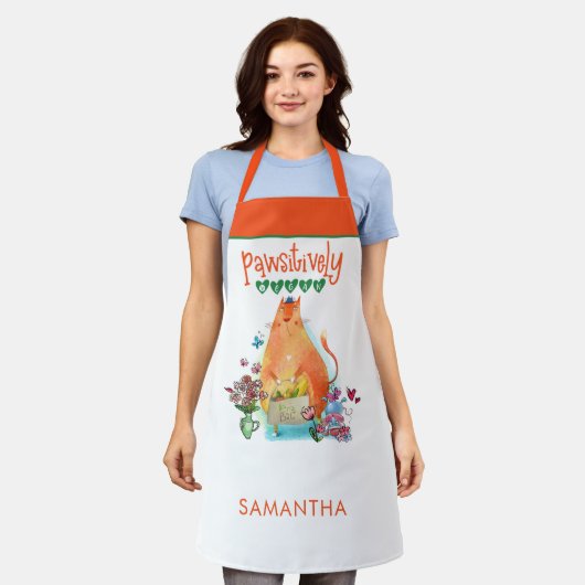 Cute Cat Humor Pawsitive Vegan Name White Schort (Gedragen)