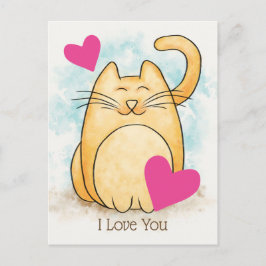 Cute Cat I Love You Height Briefkaart