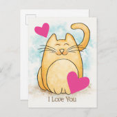 Cute Cat I Love You Height Briefkaart (Voorkant / Achterkant)