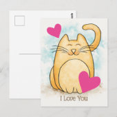 Cute Cat I Love You Height Briefkaart (Voorkant / Achterkant)