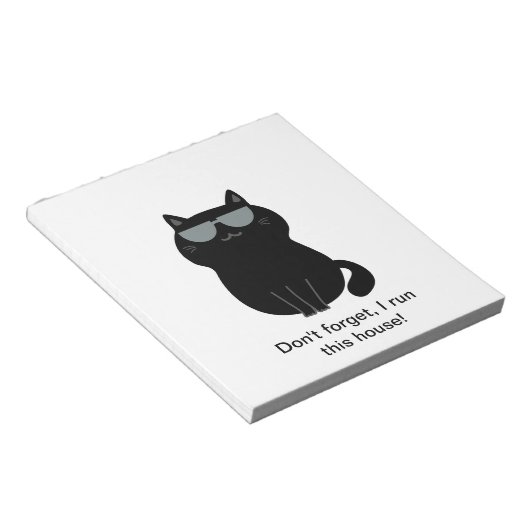 Cute Cat - I run this house Notitieblok (Schuin)