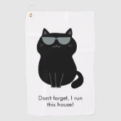 Cute Cat - I run this house now! Golfhanddoek (Voorkant)