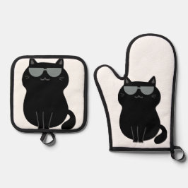 Cute Cat - I run this house now! Ovenwant & Pannenlap Set