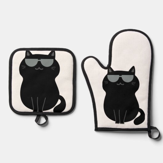 Cute Cat - I run this house now!  Ovenwant & Pannenlap Set (Voorkant)