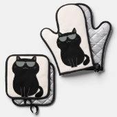 Cute Cat - I run this house now!  Ovenwant & Pannenlap Set (Voorkant / Achterkant)