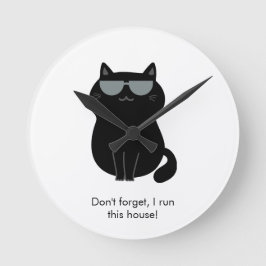 Cute Cat - I run this house now! Ronde Klok
