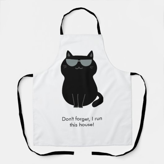 Cute Cat - I run this house now! Schort (Voorkant)