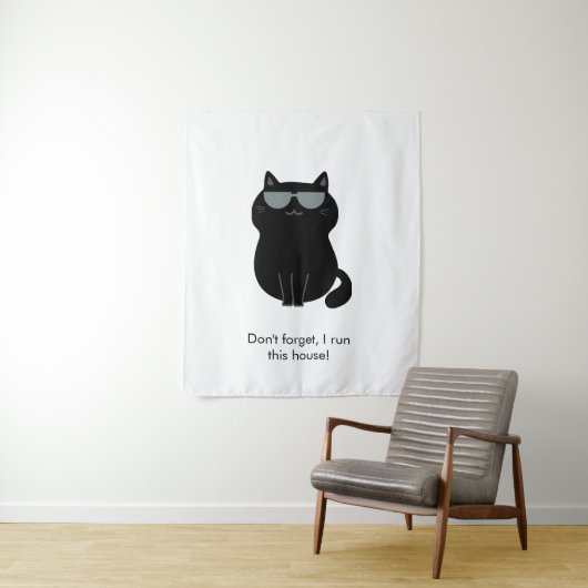 Cute Cat - I run this house now! Wandkleed (In situ)