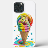 Cute Cat Ice Cream Cone kleurful Case-Mate iPhone Case (Achterkant)