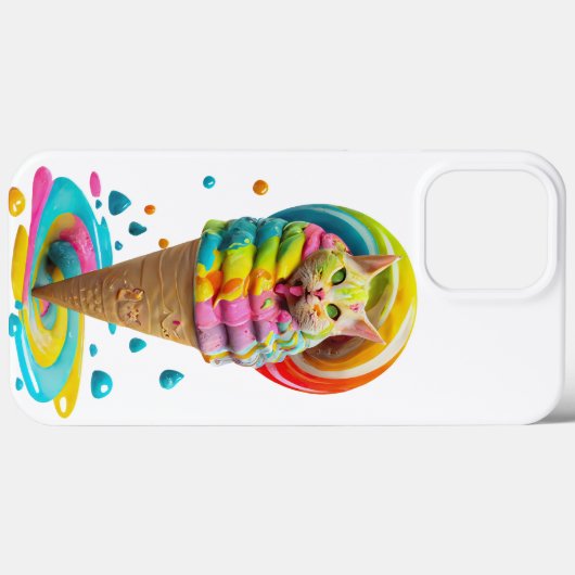 Cute Cat Ice Cream Cone kleurful Case-Mate iPhone Case (Achterkant (horizontaal))