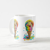 Cute Cat Ice Cream Cone kleurful Koffiemok (Voorkant links)
