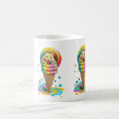 Cute Cat Ice Cream Cone kleurful Koffiemok (Center)