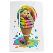 Cute Cat Ice Cream Cone kleurful Medium Cadeauzakje (Achterkant)