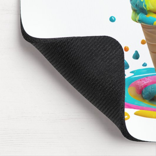 Cute Cat Ice Cream Cone kleurful Muismat (Hoek)