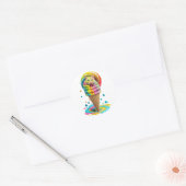 Cute Cat Ice Cream Cone kleurful Ronde Sticker (Envelop)
