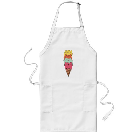 Cute Cat Ice Cream | Kawaii Kittens Lang Schort (Voorkant)