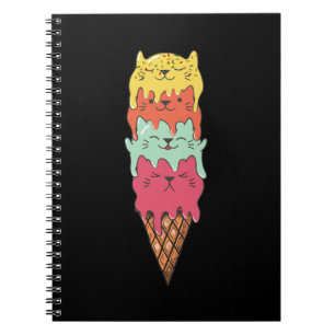Cute Cat Ice Cream Kawaii Kittens Notitieboek