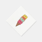Cute Cat Ice Cream | Kawaii Kittens Servet (Hoek)