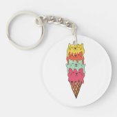 Cute Cat Ice Cream | Kawaii Kittens Sleutelhanger (Voorkant)