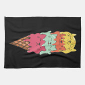 Cute Cat Ice Cream | Kawaii Kittens Theedoek (Horizontaal)