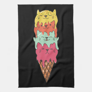 Cute Cat Ice Cream   Kawaii Kittens Theedoek