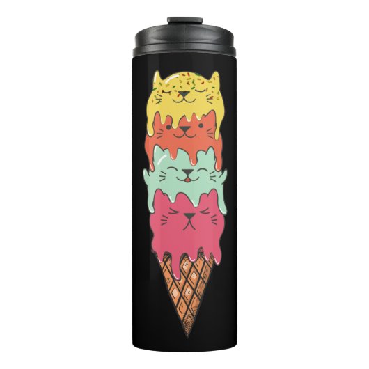 Cute Cat Ice Cream | Kawaii Kittens Thermosbeker (Voorkant)