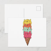Cute Cat Ice Cream Kitten Feestdagenkaart (Voorkant / Achterkant)