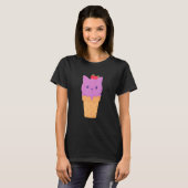 Cute Cat Ice Cream Kitty Cat Dessert T-shirt (Voorkant volledig)