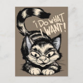 Cute Cat ik doe wat ik wil Briefkaart (Voorkant)