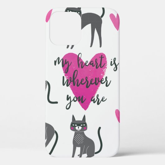 Cute cat-illustratie. liefdesbrieven Case-Mate iPhone case (Achterkant)