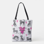 Cute cat-illustratie. liefdesbrieven tote bag (Achterkant)