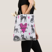 Cute cat-illustratie. liefdesbrieven tote bag (Dichtbij)