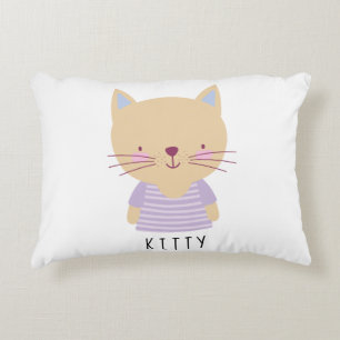 Cute Cat Illustration - Accent Kussen