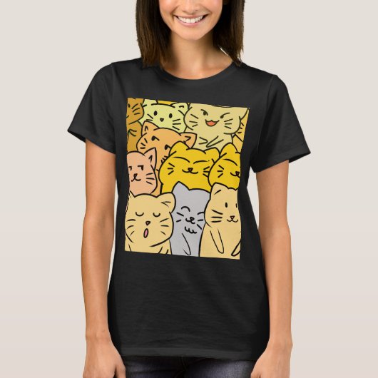 Cute Cat Illustration Women’s T-Shirt (Voorkant)
