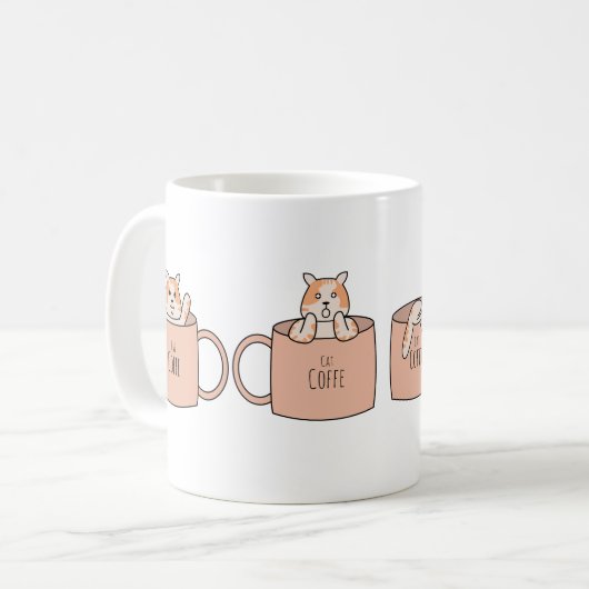 Cute Cat in a Coffee Mug | Cozy Kitten Lover Gift  Koffiemok (Voorkant links)