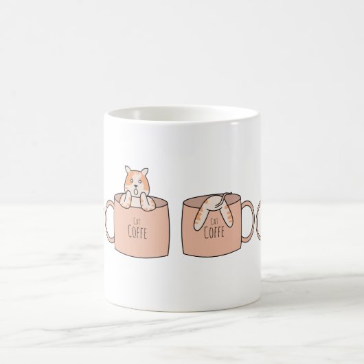 Cute Cat in a Coffee Mug | Cozy Kitten Lover Gift  Koffiemok (Center)
