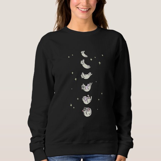 Cute Cat In Celestial Lunar Moon Phase Cat Trui (Voorkant)