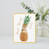 Cute Cat in een ananas - Funny Meow Kat Briefkaart (Staand voorkant)