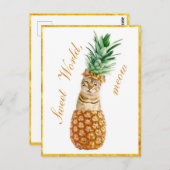 Cute Cat in een ananas - Funny Meow Kat Briefkaart (Voorkant / Achterkant)