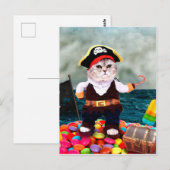 Cute cat in een piratenkostuum briefkaart (Voorkant / Achterkant)