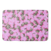 Cute Cat in een roze Pet Patroon Random Badmat (Voorkant)
