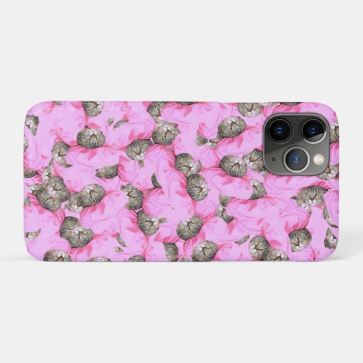 Cute Cat in een roze Pet Patroon Random Case-Mate iPhone Case (Achterkant (horizontaal))